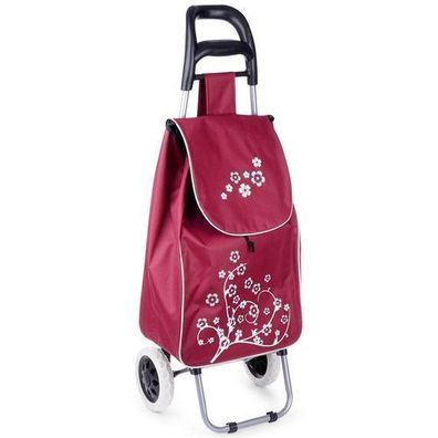 Einkaufswagen mit Tasche, bordeauxrot, 30 l