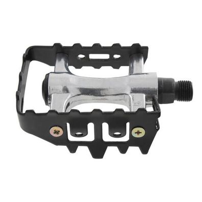 MTB-Pedal >Steady A5<, Alukörper silber / schwarzer Alu-Käfi