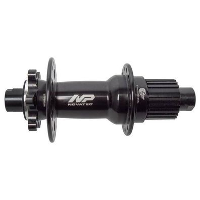 Scheibenbremshinterradnabe, schwarz, Novatec, "J-Bend", Indu