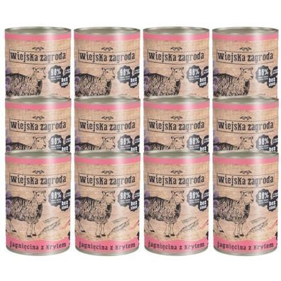Ländliches Lammfleisch mit Krill - Nassfutter für Katzen - 12 x 400 g