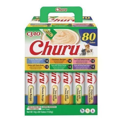 Inaba Cat Churu 80x14g Katzenpaste Huhn Thunfisch