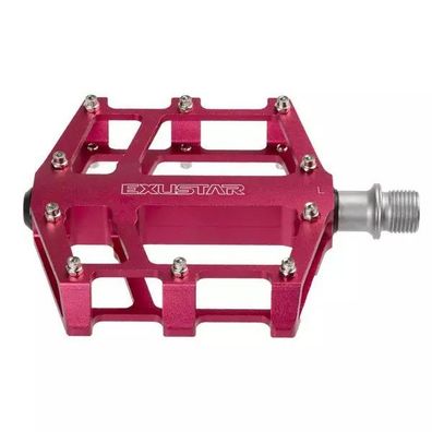 BMX-Pedal Exustar E-PB525, Alu, rot, CNC gefräßte Cro-Mo-Ach