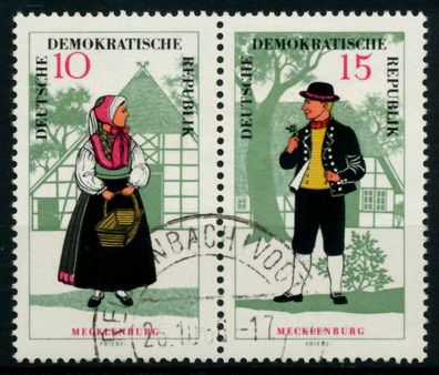 DDR Zusammendruck Nr WZd166 gestempelt WAAGR PAAR X8D4DB6