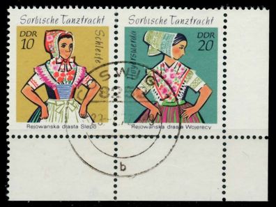 DDR Zusammendruck Nr W8 zentrisch gestempelt WAAGR PAAR ECKE X985F82
