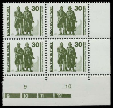 DDR DS Bauwerke Denkmäler Nr 3345 postfrisch Viererbloc X020C76
