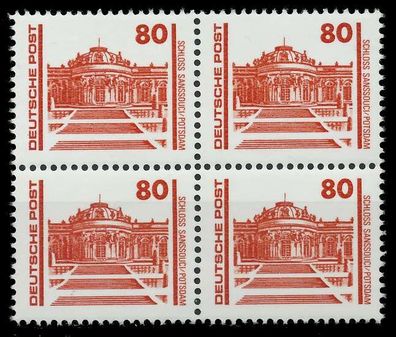DDR DS Bauwerke Denkmäler Nr 3349 postfrisch Viererbloc SAA20BA