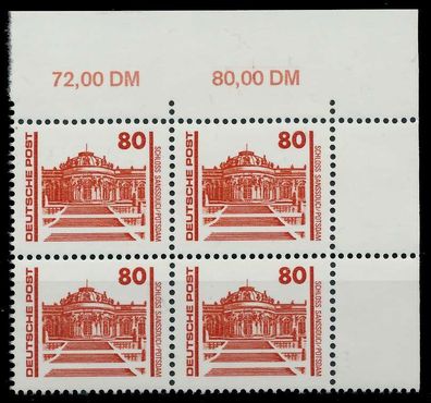 DDR DS Bauwerke Denkmäler Nr 3349 postfrisch Viererbloc X025FA6