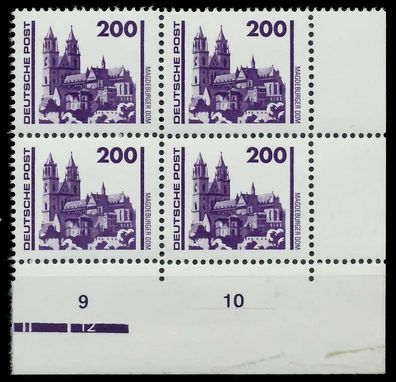 DDR DS Bauwerke Denkmäler Nr 3351 postfrisch Viererbloc X02612E