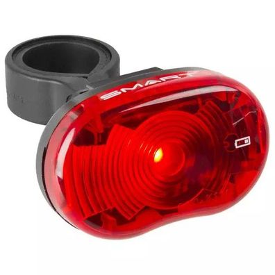 Rücklicht, SMART "STAR", rotes Glas, 1 rote LED, mit deutsch