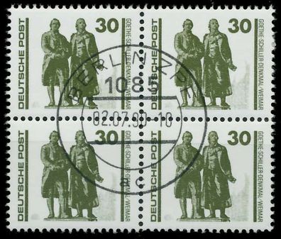 DDR DS Bauwerke Denkmäler Nr 3345 gestempelt Viererblock X02628E