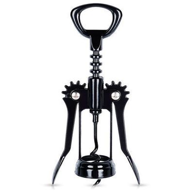Schwarzer Weinkorkenzieher aus Metall, 16 cm