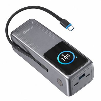 Platinet PMPB27140 Powerbank 27000 mAh 140 W PD USB-C Kabel Display