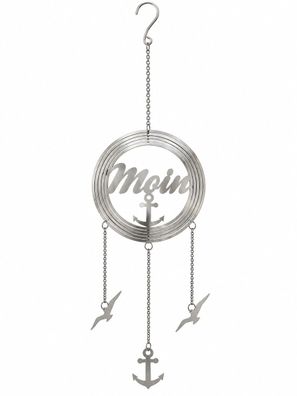 Gilde Hänger Traumfänger , Moin, Möwenmotiv Edelstahl silber 18 x 76cm 62195