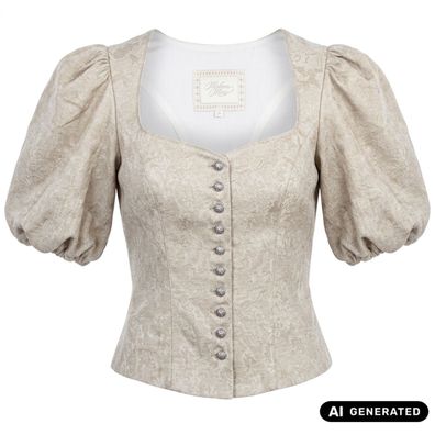 Trachtenmieder Serella Puffarm taupe