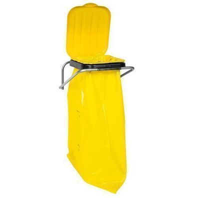 Wandmontierter Abfallsortierbehälter, gelb - 120-Liter-Säcke