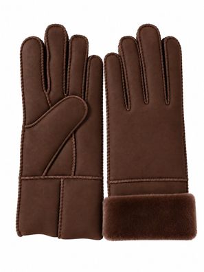 Heitmann Felle Damen Lamfell- Fingerhandschuh kastanienbraun Gr.L 501