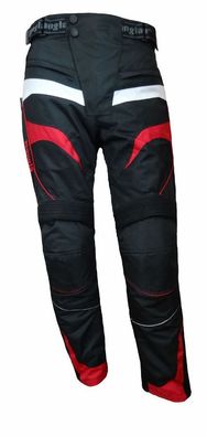 Bangla Motorrad Hose Motorradhose Textil mit Protektoren schwarz weiss rot S - 8 XL