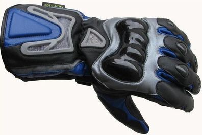 Motorradhandschuhe Leder Motorrad Handschuhe 04 Blau Schwarz S M 