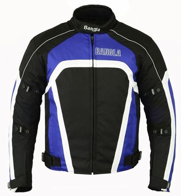 Bangla Textil Motorradjacke Motorrad Roller Quad Jacke blau schwarz weis S M L XL XXL