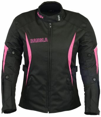 Bangla Damen Motorrad Jacke Motorradjacke Textil Schwarz Pink XXXL 46