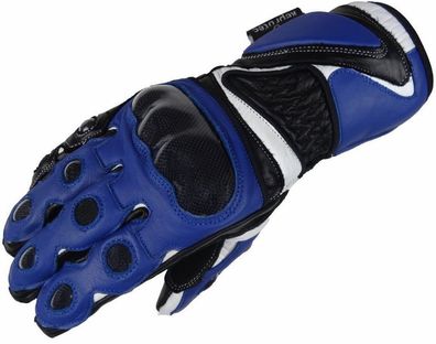 Bangla Motorradhandschuhe Motorrad Handschuhe Leder Quad 5011 Blau schwarz S