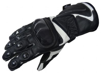 Bangla Motorradhandschuhe Leder Motorrad Handschuhe 5011 Schwarz weiss XXL