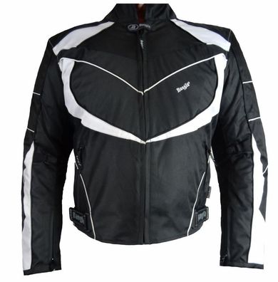 Motorrad Textil Jacke Motorradjacke kurz schwarz weiss XL