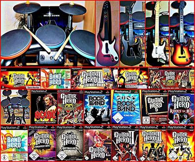 PS2 GUITAR HERO Gitarre (WÄHLBAR): World Tour, Band Hero, Rock Band...