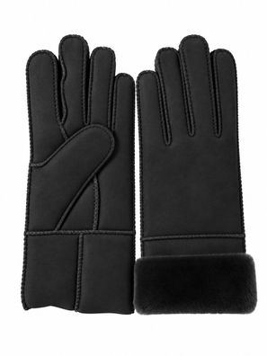 Heitmann Felle Damen Lamfell- Fingerhandschuh schwarz Gr.S 501