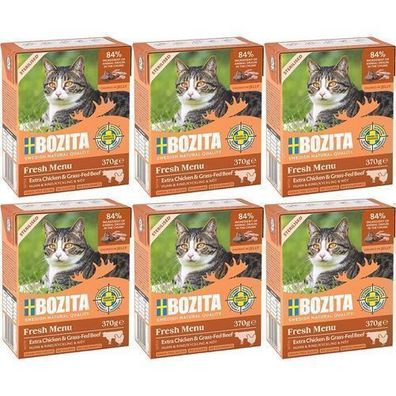 Nassfutter für sterilisierte Katzen BOZITA IN GELEE MIT Rindfleisch 6x370G
