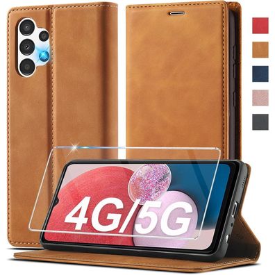 Ailicici Klapphülle für Samsung A13 5G/A04S Braun