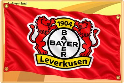 Bayer 04 Leverkusen Hissfahne Zimmerfahne Fahne Löwe B04 Rot Gr. 110x70 cm NEU