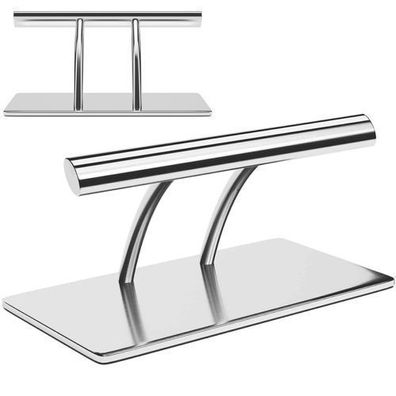 Friseurhocker fürs Büro, rutschfest, Edelstahl, 35 cm