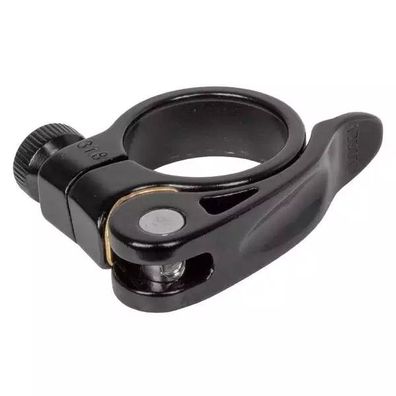 Sattelklemme ZOOM, Alu, schwarz, mit Schnellspanner und Sche