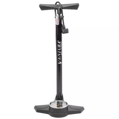 Standpumpe Ventura, Stahl, schwarz, mit Manometer, mit Doppe