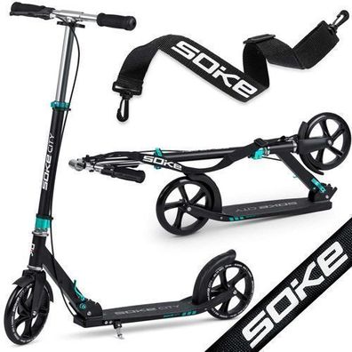 Soke City Scooter, schwarz und türkis