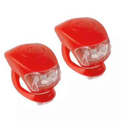 Mini-LED-Blinklicht-Set M-WAVE, rotes Silikongehäuse, 2 Funk
