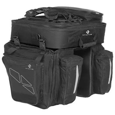 Gepäckträgertasche 3-fach "M-WAVE Amsterdam TRIPLE", Materia