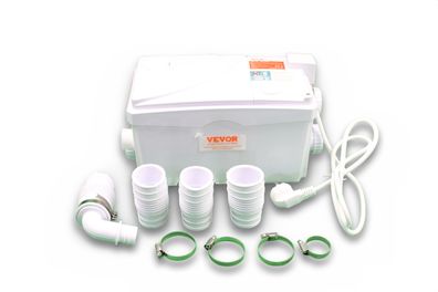 VEVOR Hebeanlage 350 W 6000 L/h Abwasserpumpe für Bad und Keller Weiß