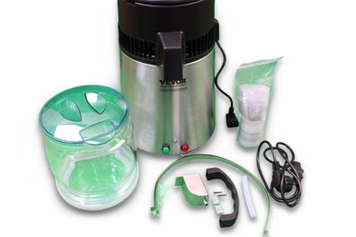 VEVOR Wasserdestilliergerät 4 L Edelstahl 750 W 1 l/h Destilliermaschine