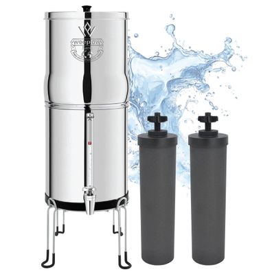 Weeplow Earth Schwerkraft-Wasserfilter 8,5 L Edelstahl AISI 304