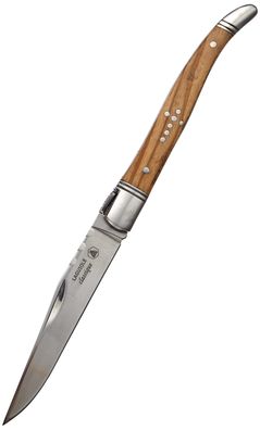 Laguiole Taschenmesser Olivenholzgriff Braun Klingenlänge 104 mm mit Etui