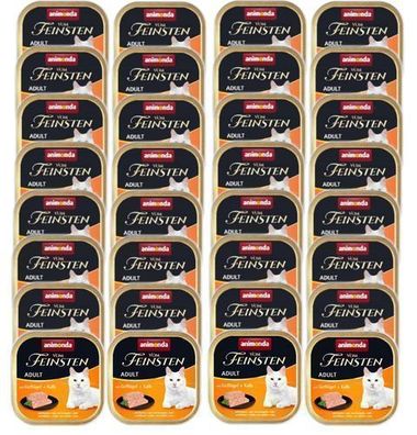 Nassfutter für Katzen Animonda Vom Feinsten Adult Geflügel mit Kalbfleisch 32 x 100 g