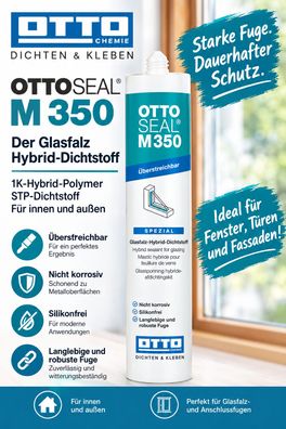 Ottoseal M350 300 ml Hybrid Dichtmasse Fensterabdichtung Glasfalz überstreichbar