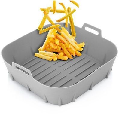 Fettfreier Silikoneinsatz für Heißluftfritteusen, Grau, 22 cm