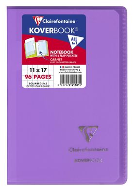 Clairefontaine Koverbook 11X17 trans kariert 48Bl sort