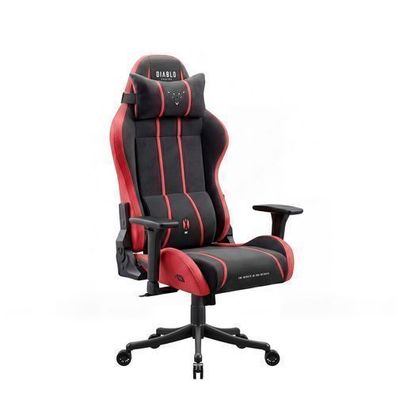 Gaming-Sessel aus Stoff in Schwarz und Rot, Modell Diablo X-One 2.0 Bloody Mary Small