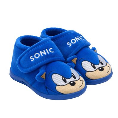 Sonic Kinder Hausschuhe halbhoch mit Applikationen für Zuhause Freizeit und Alltag