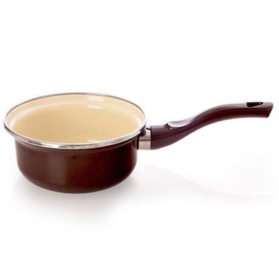 Brauner Emaille-Topf, 14 cm, 620 ml