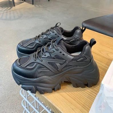 Frauen Neue Mode Plattform Sport Schuhe Frauen 2026 Neue Sommer Schwarz Casual Chunky